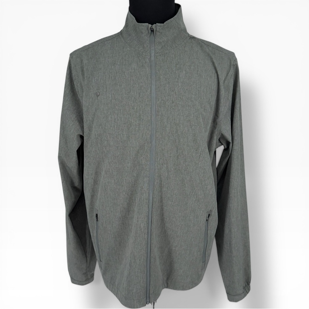 Vuori Men's Zephyr Jacket Gray Full Zip Performance Windbreaker Size Large V536